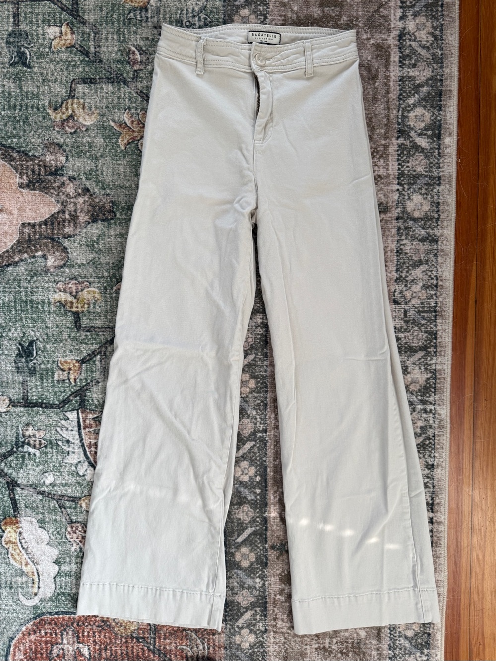 Bagatelle Collection Ivory Stretch Wide Leg Trouser Pants Size 2 Career
